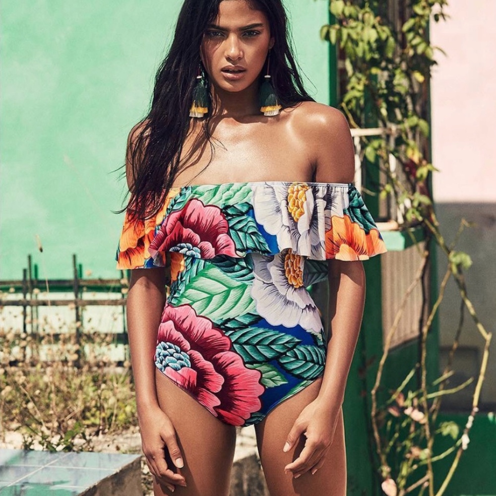 Floral Print Monokini - Picture 2 of 3